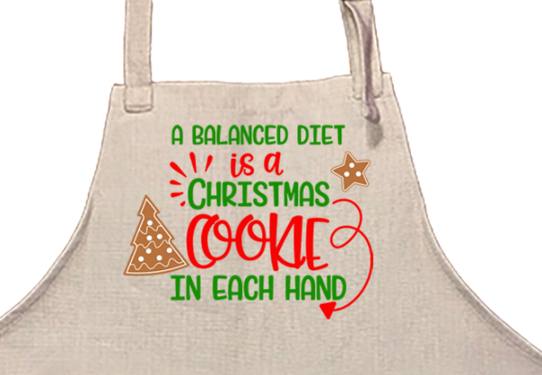 Christmas baking apron with pocket