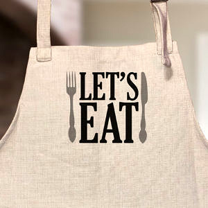 Lets Eat Linen Apron