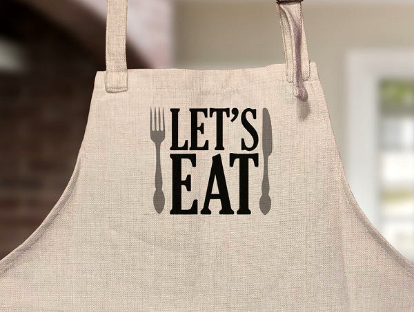 Lets Eat Linen Apron