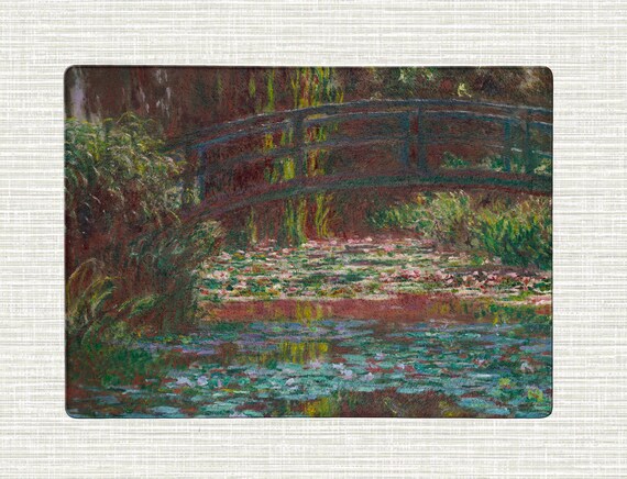 Monet “water Lily Pond” Glass Cutting Board Purple Grasshopper Creative 
